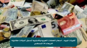 تغيرات كبيرة.. أسعار العملات العربية والأجنبية تسجل تحركات مفاجئة الأربعاء 24 أغسطس